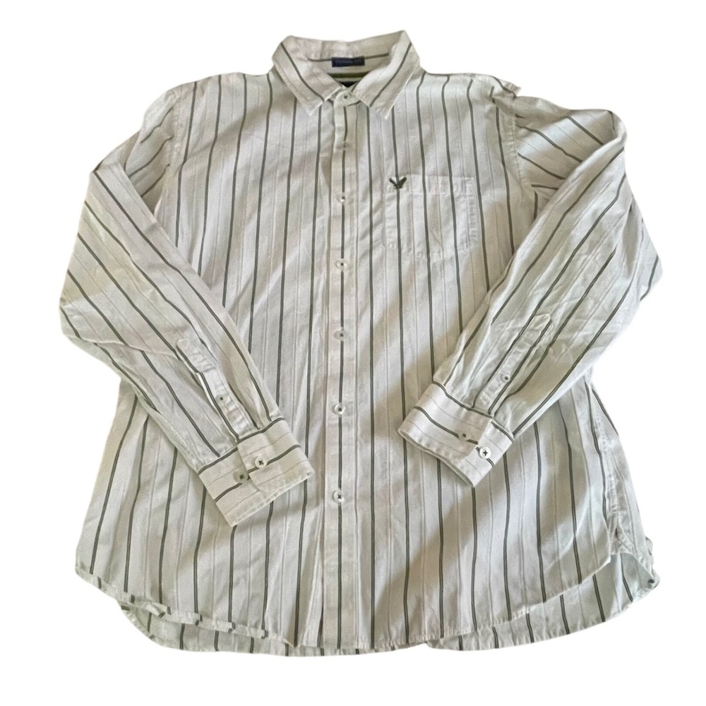 American Eagle Outfitters Mens Striped Button Down Shirt XL Vintage Fit